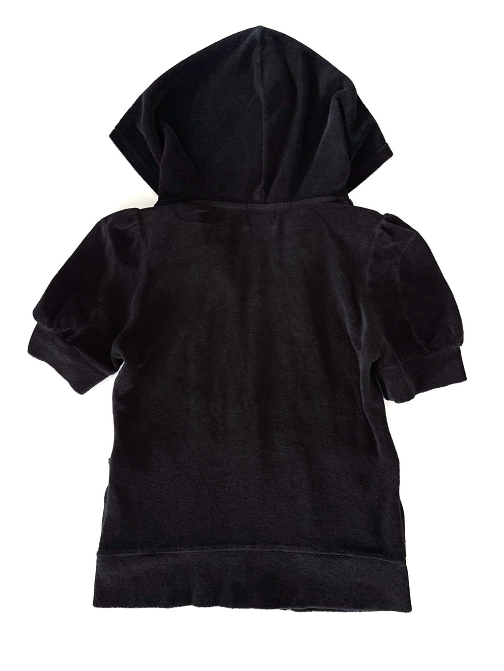 Juicy Couture | Terry Short Sleeve Zip Up Sweater Size Small Black Y2K 2000s - Picture 4 of 4